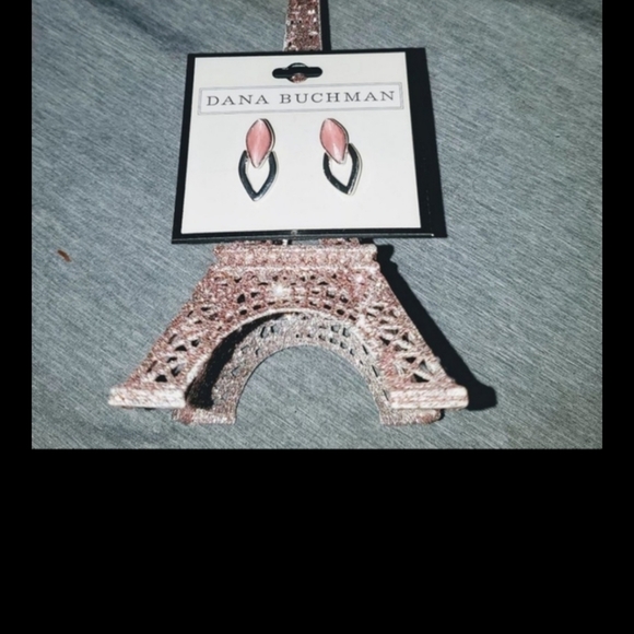 Dana Buchanan Jewelry - 547- Dana Buchman™ Silver Tone Pink Doorknocker Earring